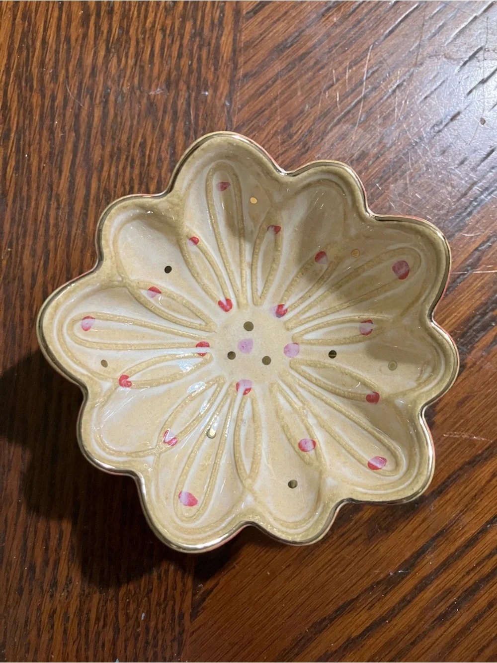NWOT handpainted pink lotus flower jewelry catchall